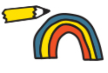 pencil and rainbow